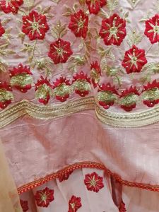 Elegant Peach Maxi Dress with Dupatta