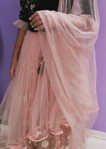 Elegant Pink Lehenga Choli Set With Free Gift