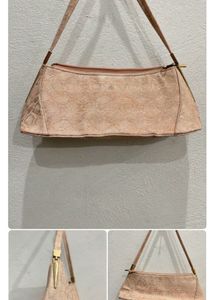Vintage Pink Snakeskin Shoulder Bag