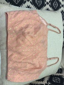 Peach Embroidered Strappy Crop Too/Blouse