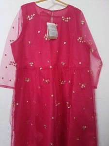 Pink Sequin Tulle Dress With Tag