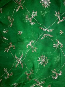 Green Embroidered Saree