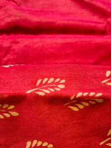 Vibrant Pink Silk Saree with Gold Border