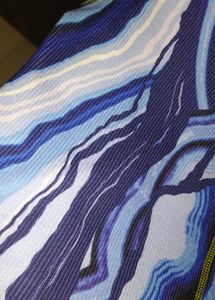 Blue Swirl Print Cropped Top