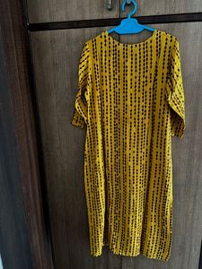 Yellow Printed Kurta