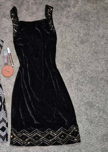 Black Velvet Sequin Bodycon