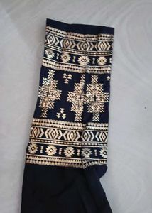 Embroidered Black Palazzo Pants