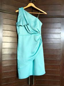Vero Moda Elegant One-Shoulder Teal Dress