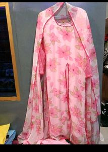 Pink Floral Kurta Set