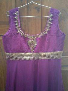 Elegant Purple Embroidered Anarkali