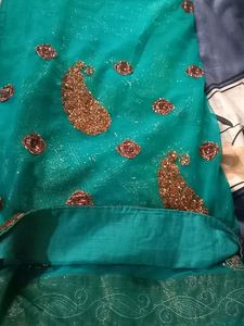 Totally New Sea Green Saree Wear Only Once