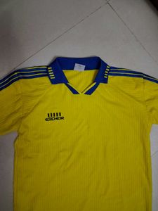 Vintage EIDER Yellow Blue Rugby Football Jersey XL
