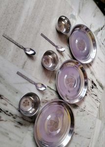 9 Pc Stainless Steel Thali Set