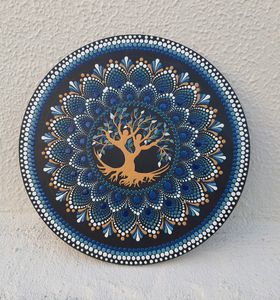 tree pattern dotting mandala wall decor