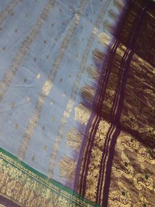 Cotton Blend Pure Gadwal Pattu Saree