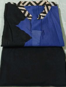 Stylish Blue &amp; Black Kurta Set