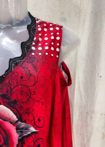 Women's Rose Print Cold Shoulder Top