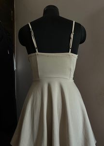 Elegant Cream Wrap Dress