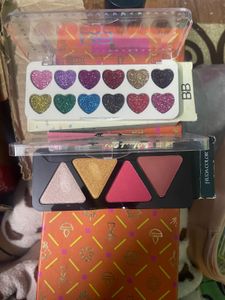 Glitter  &amp; highlighter Blush combo