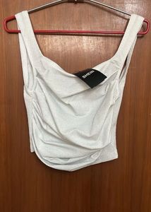 Sparkling White Cropped Tank Top