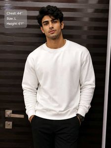 Classic White Crew Neck Sweatshirt