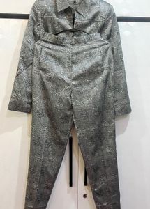 Stylish Textured Co-ord Set Jacket with Pants