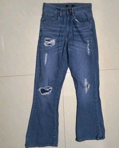 Classic Blue Denim Flare Jeans