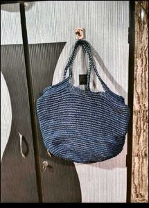 Blue Woven Tote Bag
