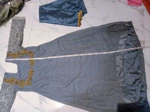 Elegant Grey Embroidered Kurta Set