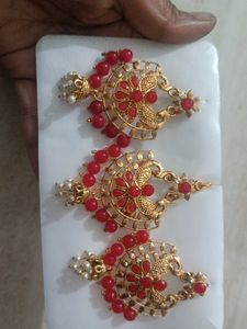 Red Earring With Maagtika