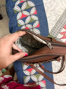 Stylish Brown Faux Leather Handbag