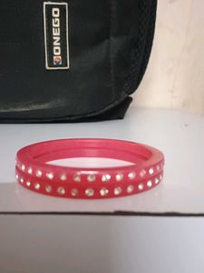 Pink Stone Bangles (Set of 2)