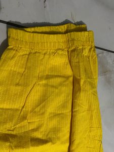 Vibrant Yellow Striped Kurta set