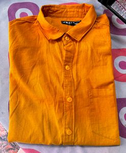 Men's Mustard Yellow Casual Shirt