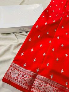 Banarsi satin silk saree with embroidery work