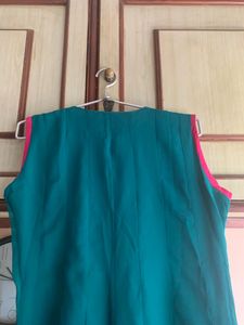 Teal Embroidered Kurti
