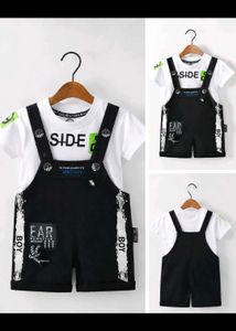 Cute Black Overalls with White T-Shirt