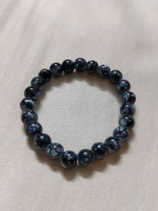 Black Beaded Stretch Bracelet