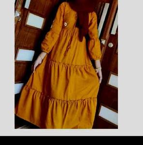 Mustard yellow Hand Embroidered Gown🤎