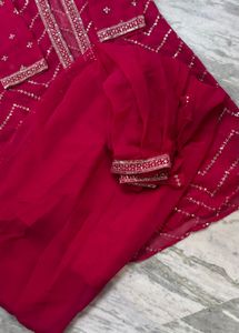 Vibrant Pink Ethnic lahenga with shrug