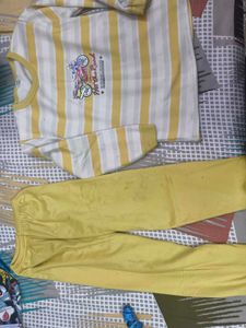 Cute Yellow Striped Motorcycle Pajama Set