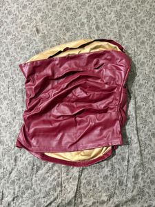 Chic Ruched Faux Leather Tube Top