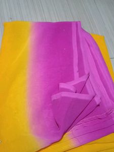 Vibrant Pink Saree with Silver Border