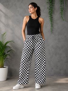 unisex vintage Checkerboard Print Pants