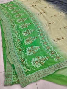 y2k Embellished Ombre Saree