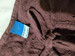 Brown Broderie Anglaise Top