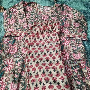 Floral Print Kurta Set for Women