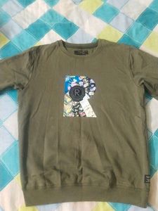 Olive Green "R" Graphic Sweatshirt