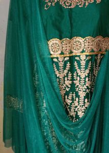 Elegant Green Embroidered Gown