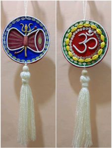 Double-Sided Lippan Art Hanging  | Om & Trishul-Da